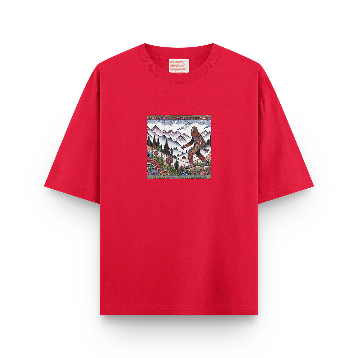 Product Bigfoot walking in the mountains